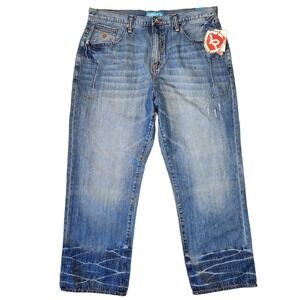 Rocawear Denim Jeans Cyber Y2k‎ Baggy Grunge Punk Skater 2000s Wide Leg Size 42